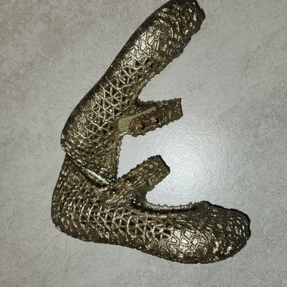 Mini Melissa Sparkling Gold Dress Shoes - Picture 3 of 5